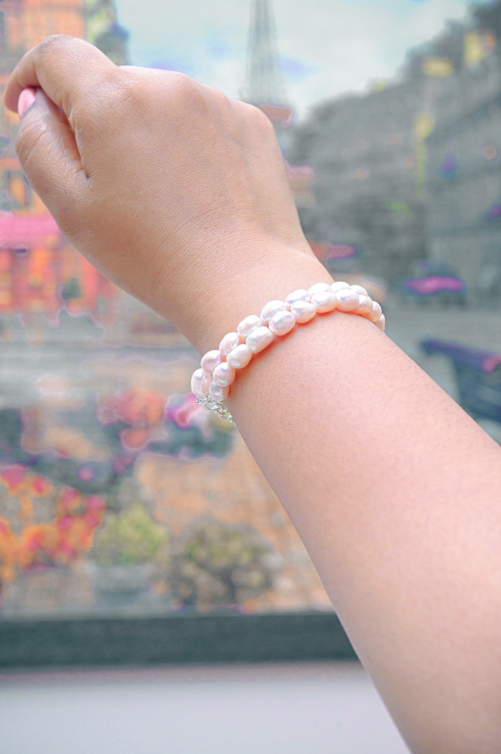 Petal Pink Pearl Bracelet