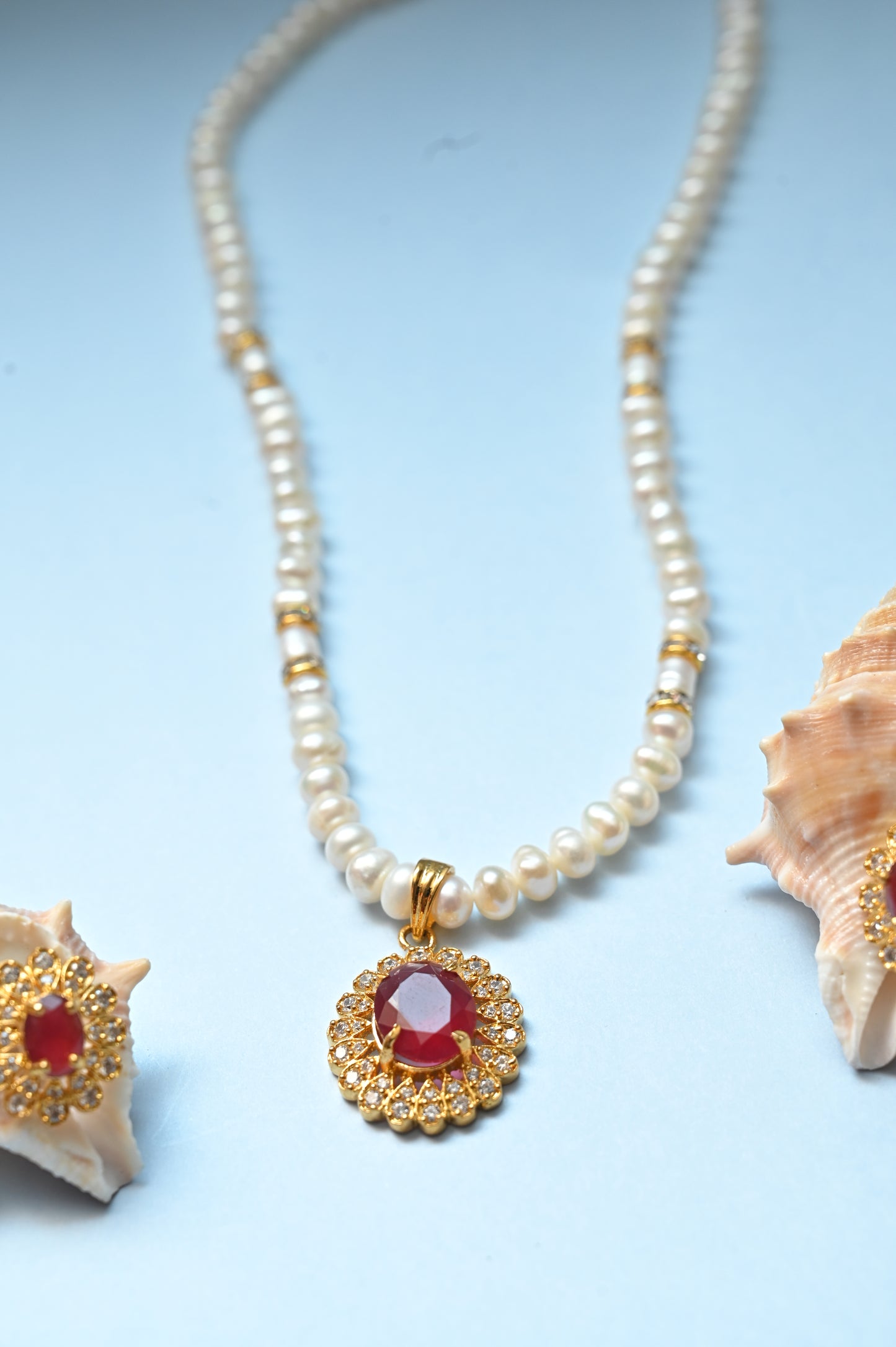 Pendant Pearl Set with Earrings