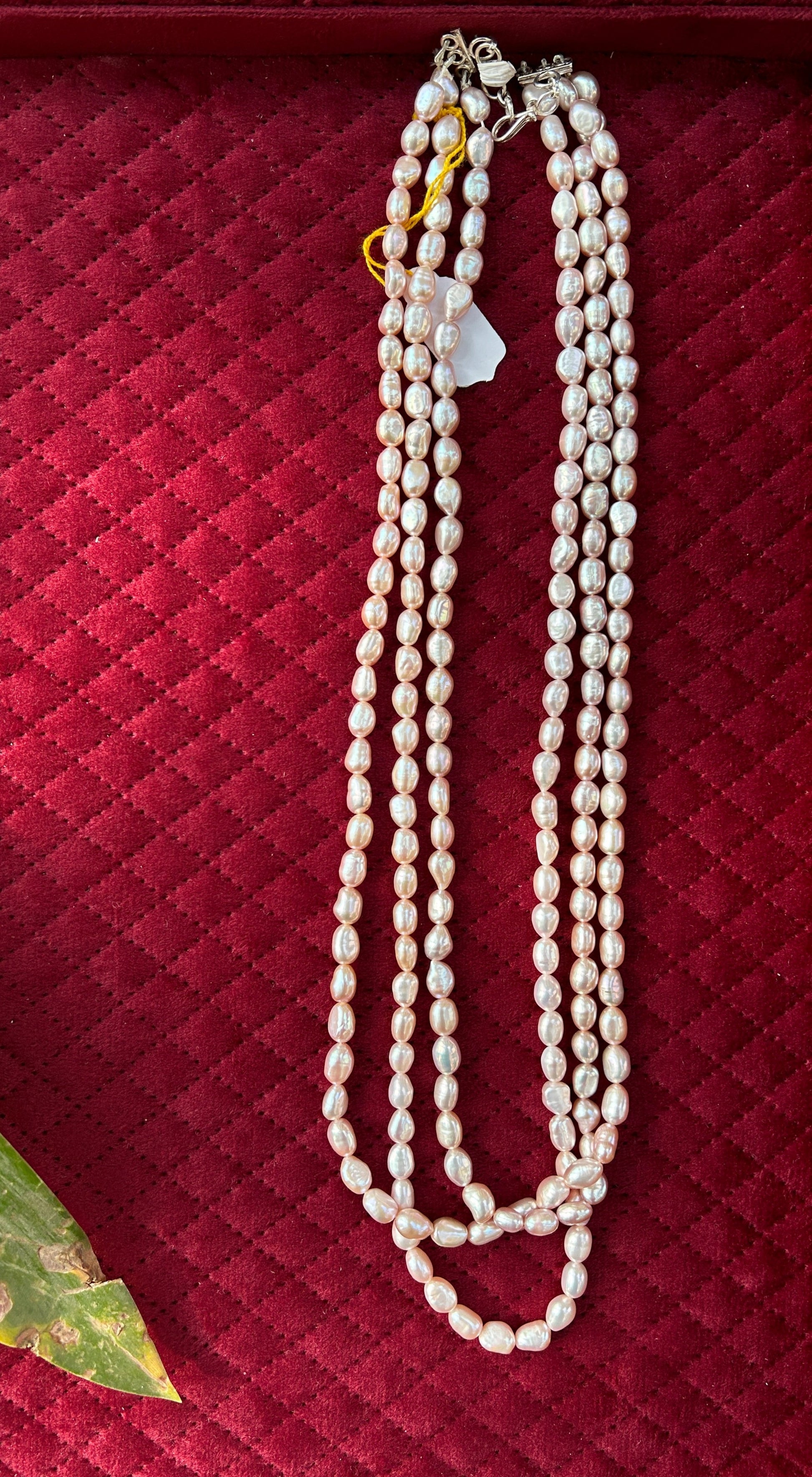 Multilayer pink Pearl long necklace