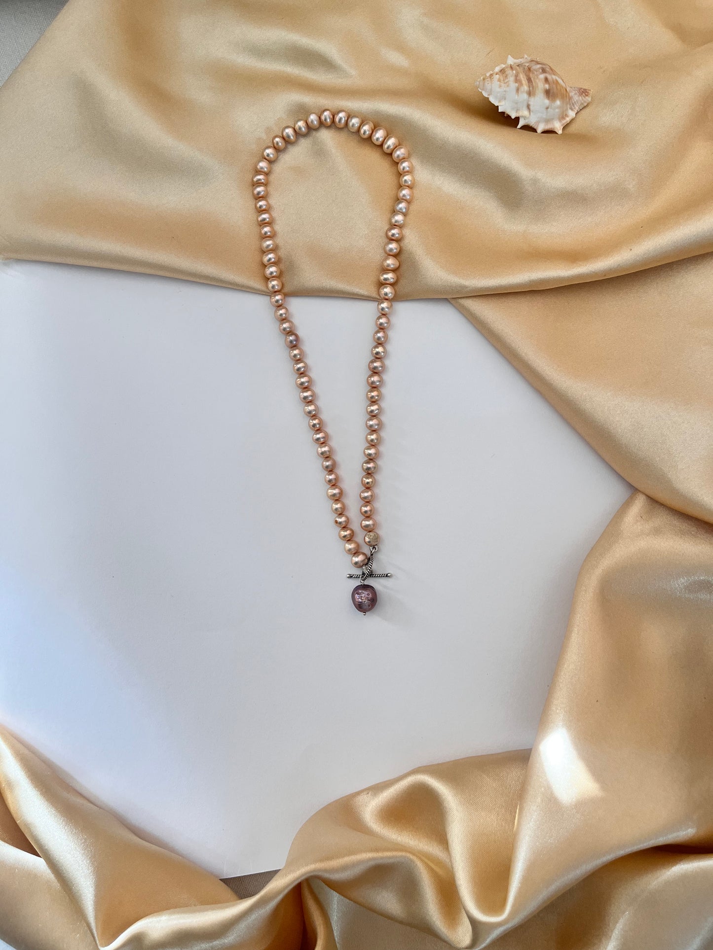 Pearl Silver Locket Necklace