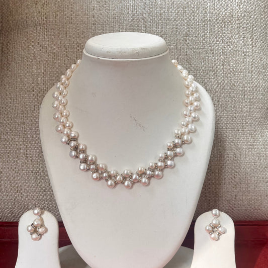 white pearl necklace set