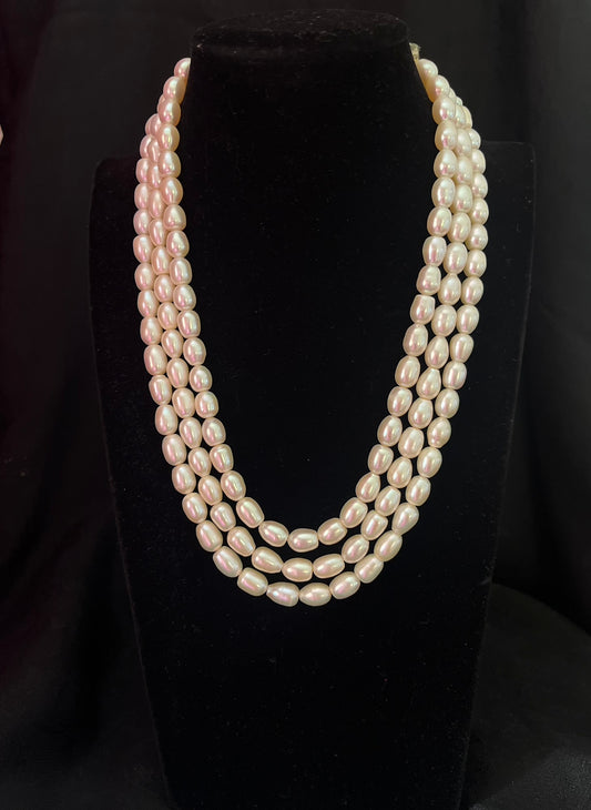 layered real pearl Necklace for bridal