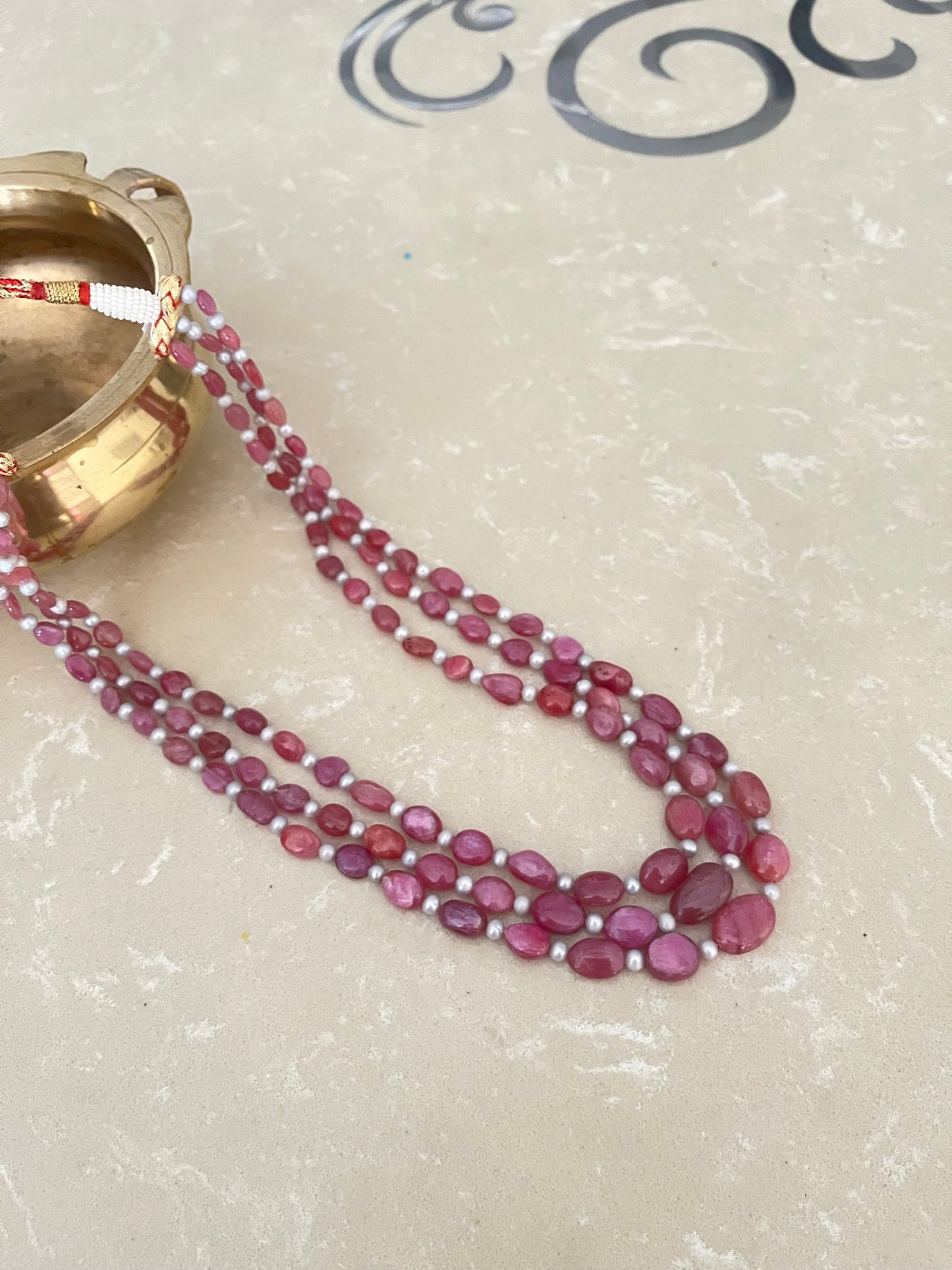 Ruby Long Necklace for wedding