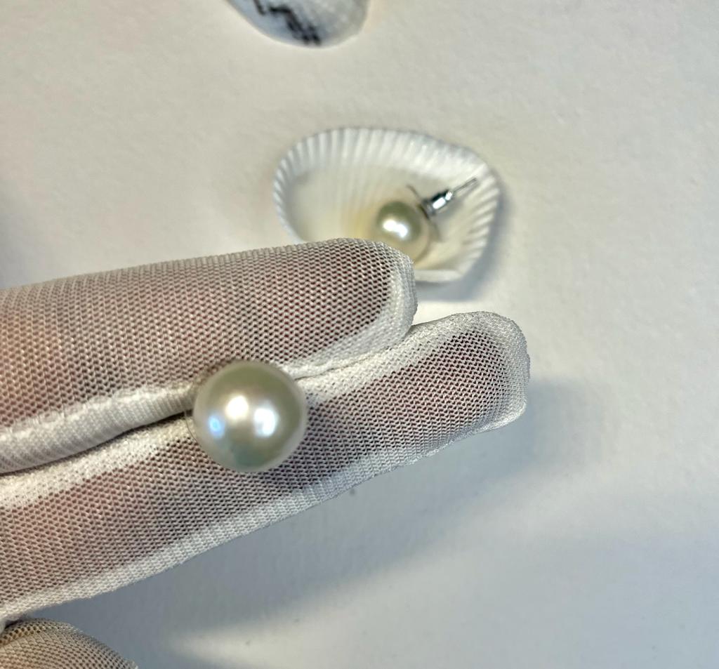 Real pearl large earrings